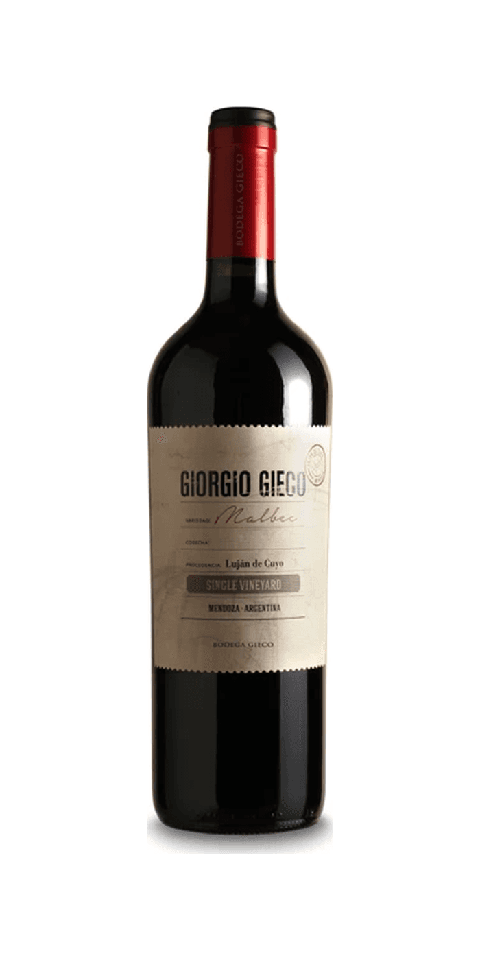 Botella de Malbec Single Vineyard, Bodega Gieco